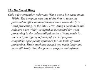 Decline of Wang