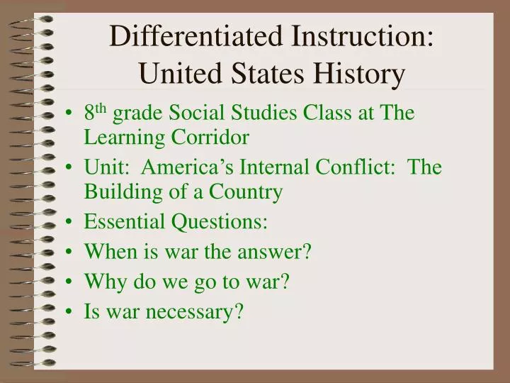 differentiated instruction united states history