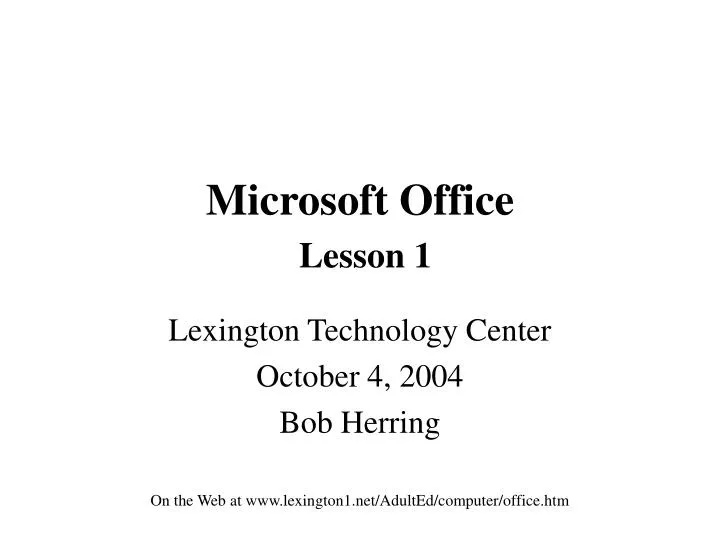 microsoft office lesson 1