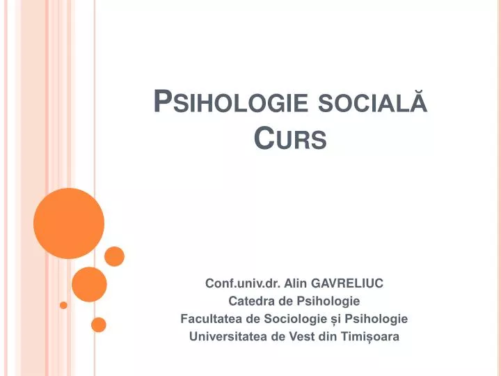 psihologie social curs