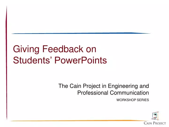 giving feedback on students powerpoints