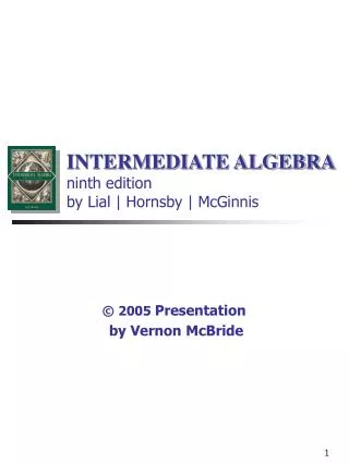 INTERMEDIATE ALGEBRA ninth edition by Lial | Hornsby | McGinnis