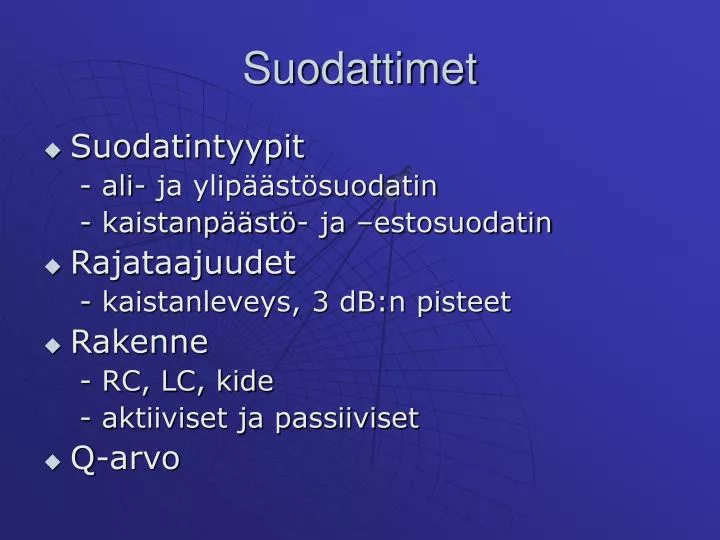 suodattimet