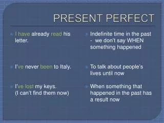 PRESENT PERFECT