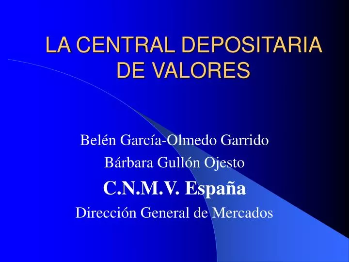 l a central depositari a de valores