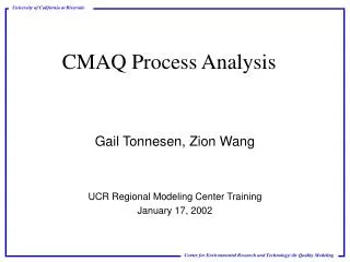 CMAQ Process Analysis
