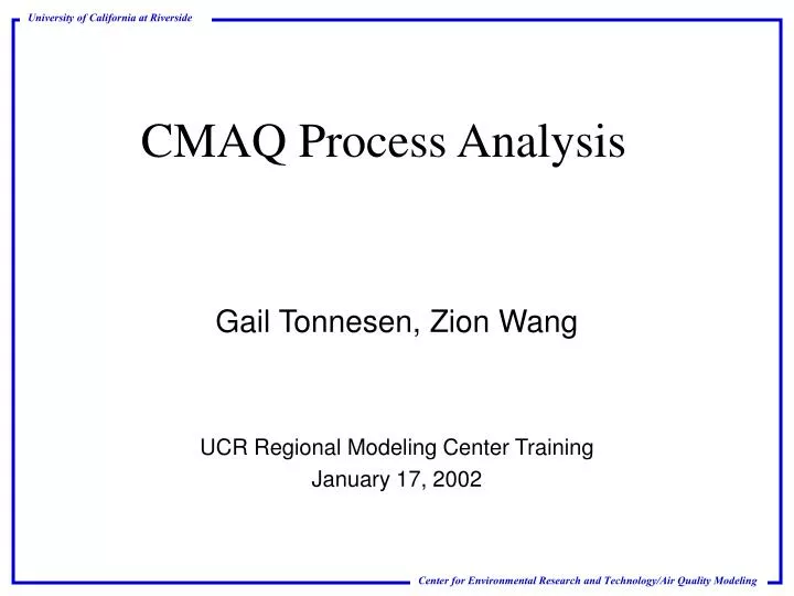 cmaq process analysis