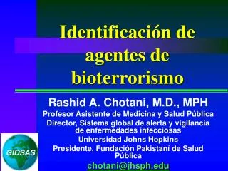 Identificación de agentes de bioterrorismo