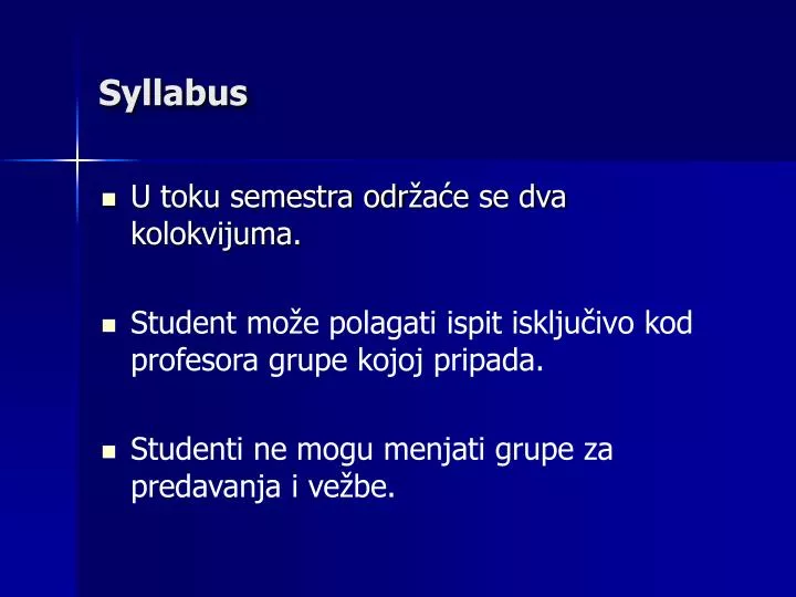 syllabus