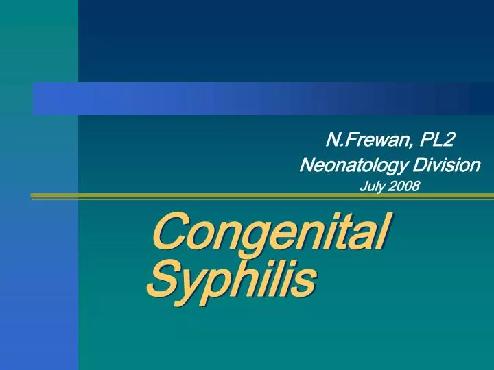 congenital syphilis