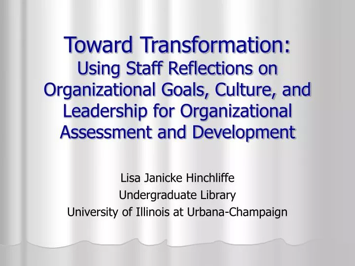 lisa janicke hinchliffe undergraduate library university of illinois at urbana champaign