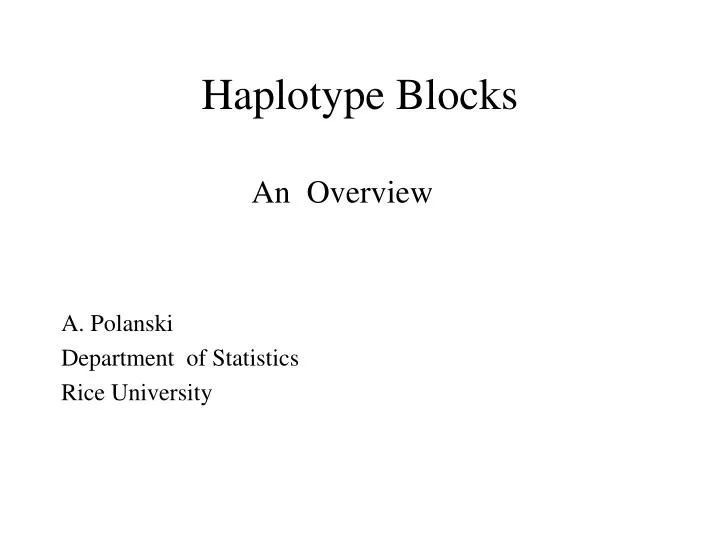 haplotype blocks