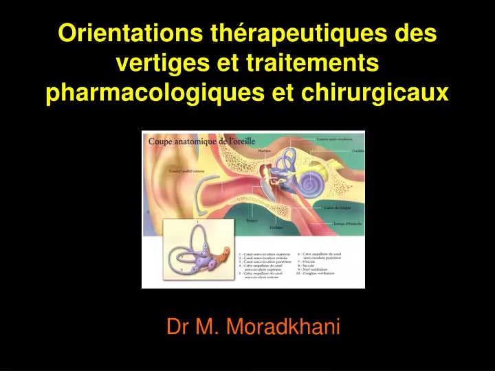 orientations th rapeutiques des vertiges et traitements pharmacologiques et chirurgicaux