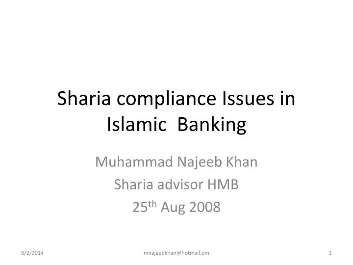 sharia compliance issues in islamic banking