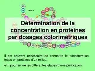 d termination de la concentration en prot ines par dosages colorim triques
