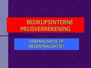 bedrijfsinterne prijsverrekening