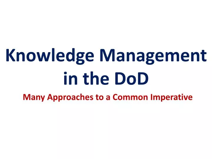 knowledge management in the dod