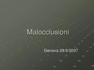 malocclusioni