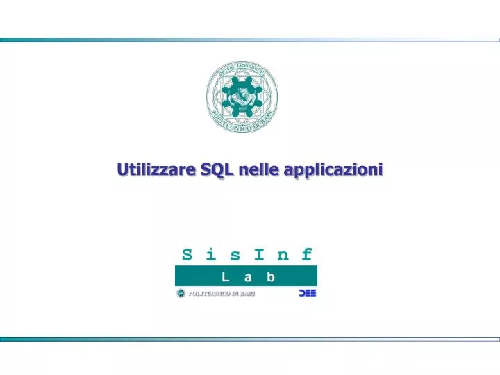 utilizzare sql nelle applicazioni