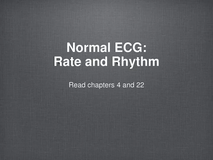 normal ecg rate and rhythm