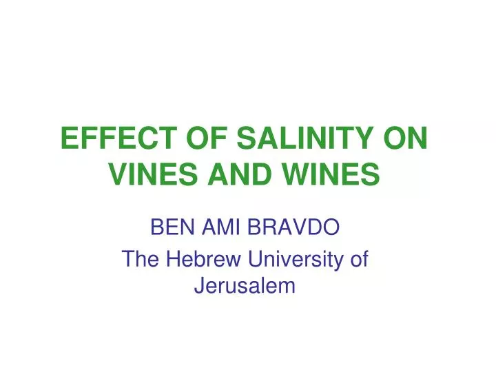 effect of salinity on vines and wines