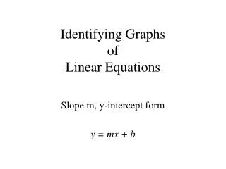 Identifying Graphs of Linear Equations