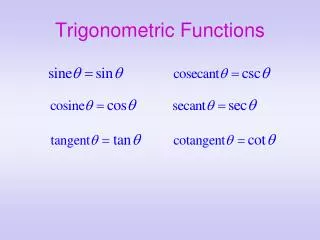 trigonometric functions