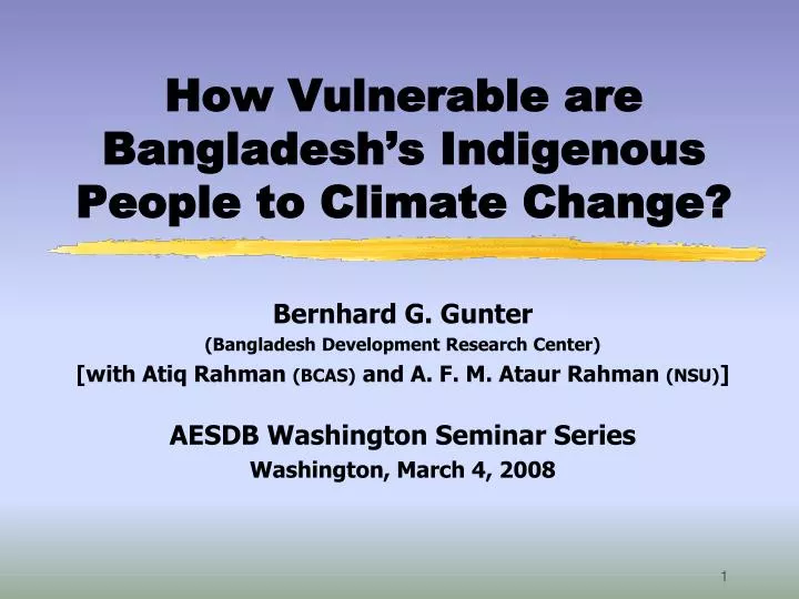 how vulnerable are bangladesh s indigenous people to climate change