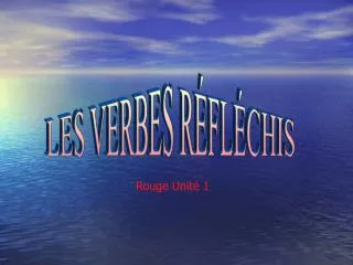 LES VERBES RÉFLÉCHIS