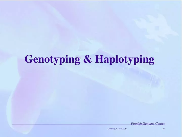 g enotyping haplotyping