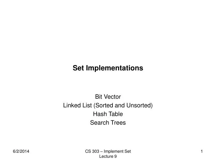 set implementations