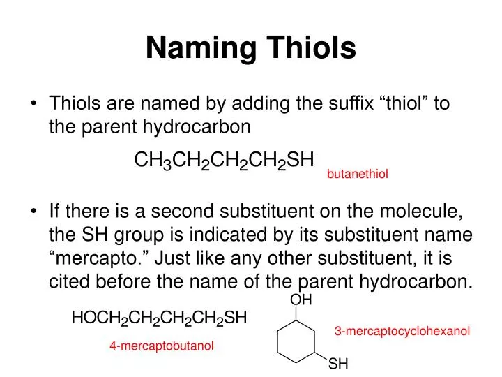 naming thiols