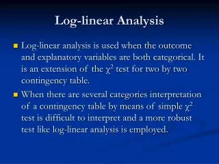 Log-linear Analysis