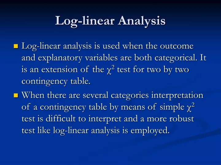 log linear analysis