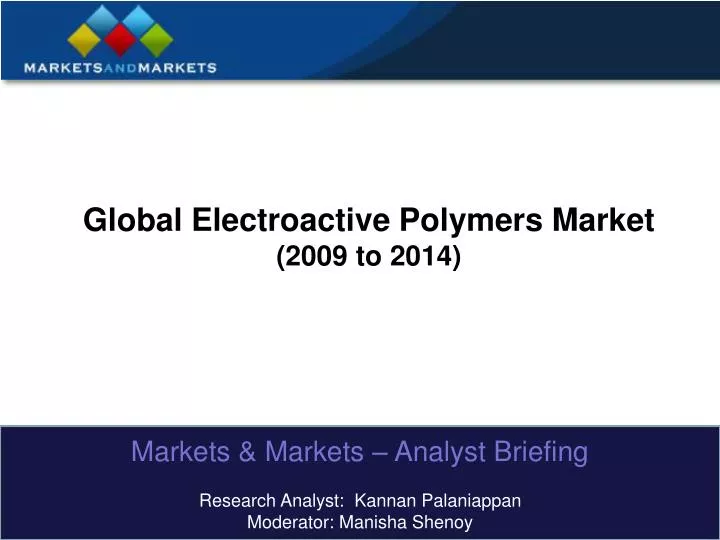 global electroactive polymers market 2009 to 2014
