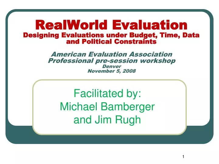 facilitated by michael bamberger and jim rugh