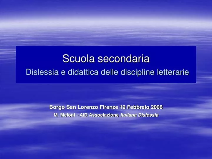 scuola secondaria dislessia e didattica delle discipline letterarie