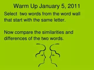 Warm Up January 5, 2011