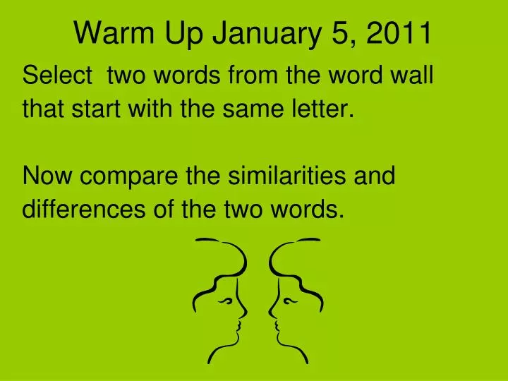 warm up january 5 2011