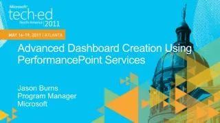 Advanced Dashboard Creation Using PerformancePoint Services
