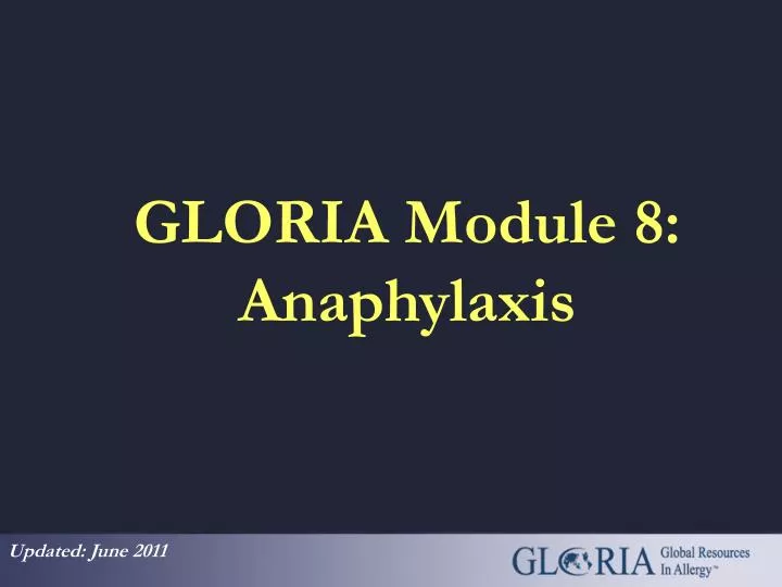 gloria module 8 anaphylaxis