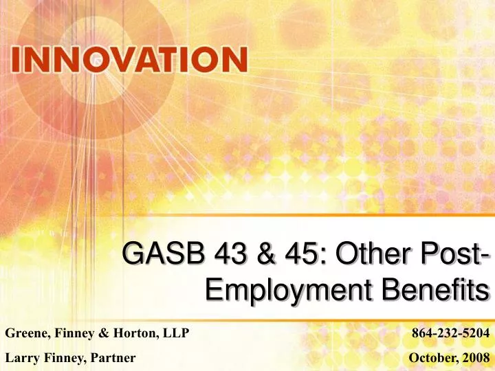 gasb 43 45 other post employment benefits
