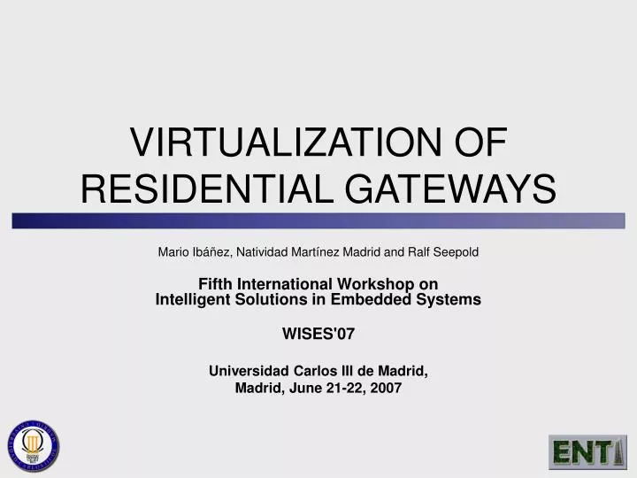 virtualization of residential gateways