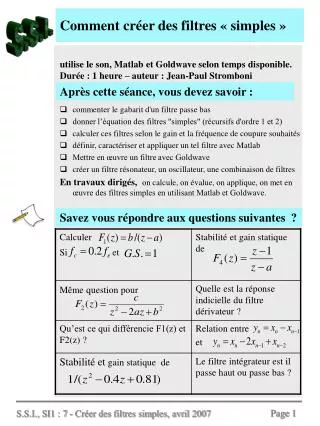 comment cr er des filtres simples