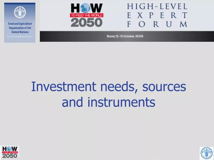 investment needs sources and instruments