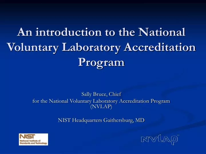 an introduction to the national voluntary laboratory accreditation program