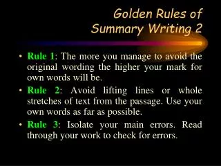 Golden Rules of Summary Writing 2