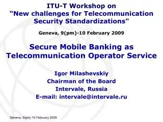Secure Mobile Banking as Telecommunication Operator Service