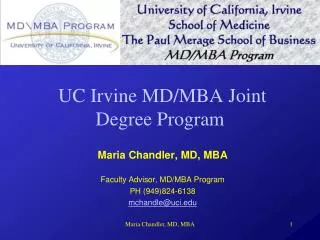 UC Irvine MD/MBA Joint Degree Program