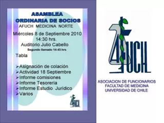 ASOCIACION DE FUNCIONARIOS FACULTAD DE MEDICINA UNIVERSIDAD DE CHILE